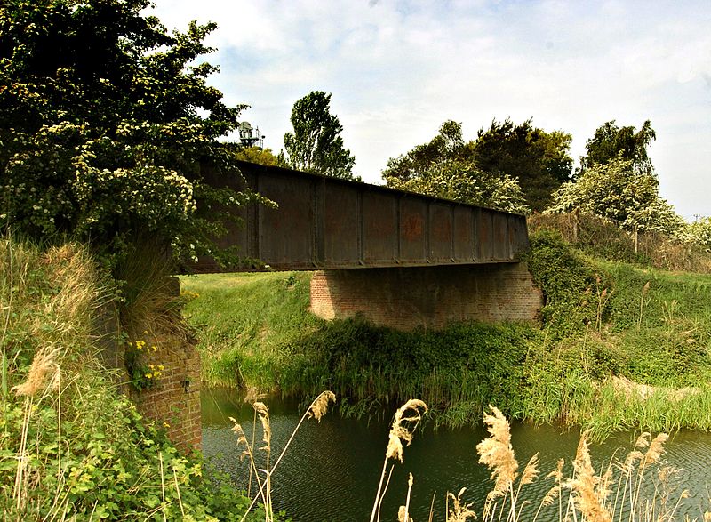 A bridge crossing the River Nar in South Lynn. It is of iron construction.